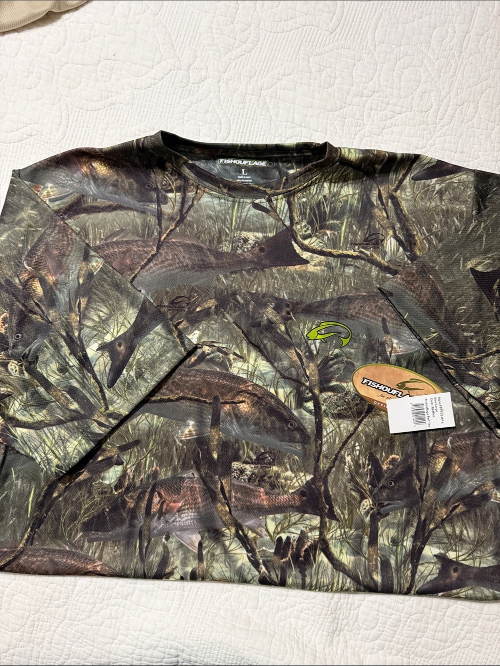 Men’s Camo Fishing Short-Sleeve Shirt - Olive Green